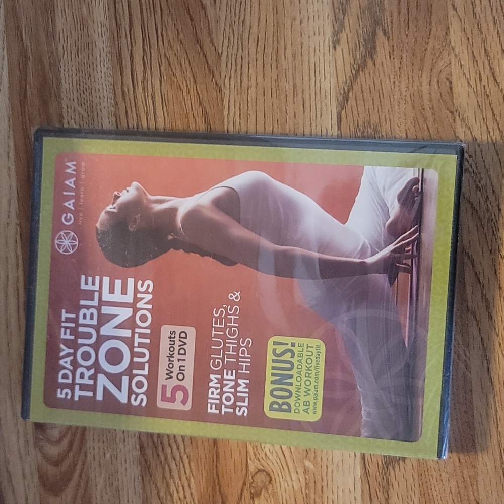 GAIAM 5 DAY FIT TROUBLE ZONE SOLUTIONS WORKOUT DVD: BNIP